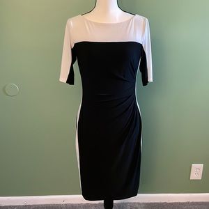 Black and white dress.